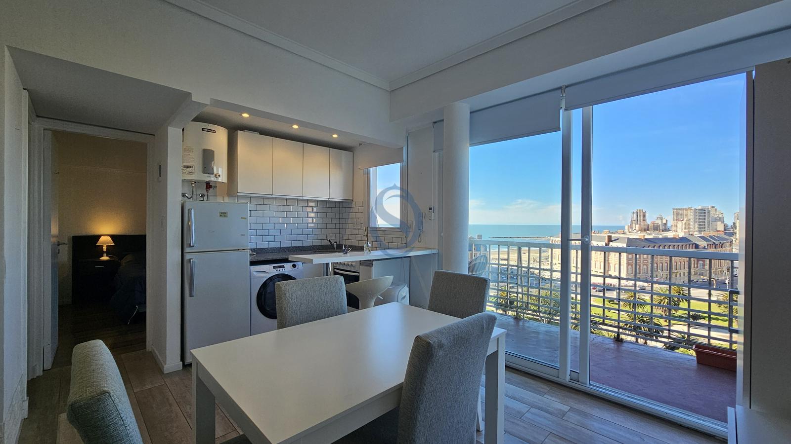 Venta Departamento dos ambientes con vista al mar y balcón terraza en Centro